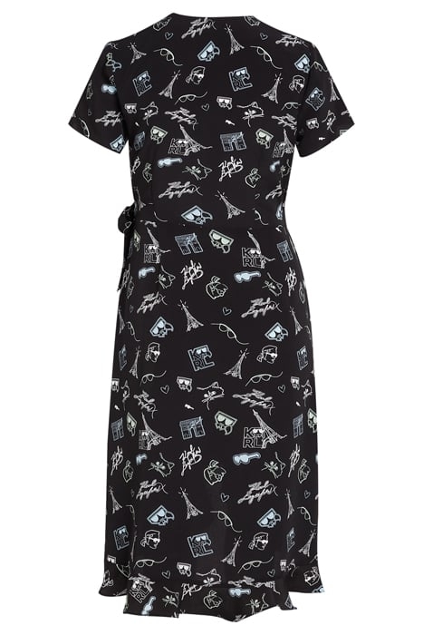 WHIMSICAL KARL AOP SS DRESS BLACK 2