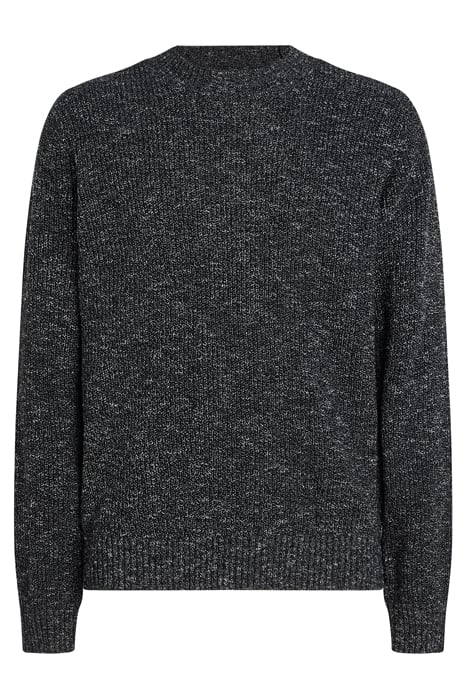 MOULINE EFFECT MOCK NECK BLACK/WHITE 1