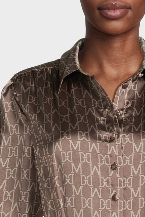 MELISSA PRINTED SHIRT MONOGRAM CHOCOLATE DRESS 5