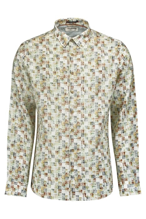 SHIRT ALLOVER PRINTED WITH LINEN GREEN 1