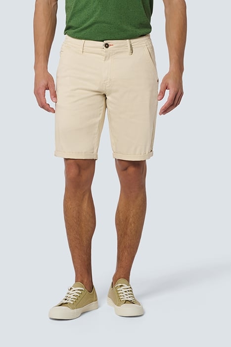 SHORT CHINO GARMENT DYED TWILL STRETCH CREAM 1
