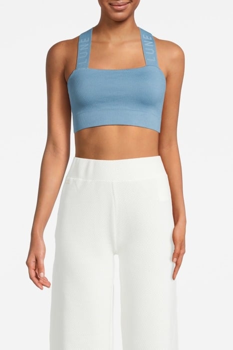 LUNA SCULPT LIGHT SUPPORT BANDEAU RIB BRA SPRING LAKE BLUE 1