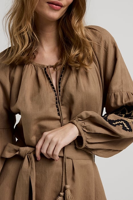 DRESS LINNEN HEAVY EMBROIDERY FUNGHI 4