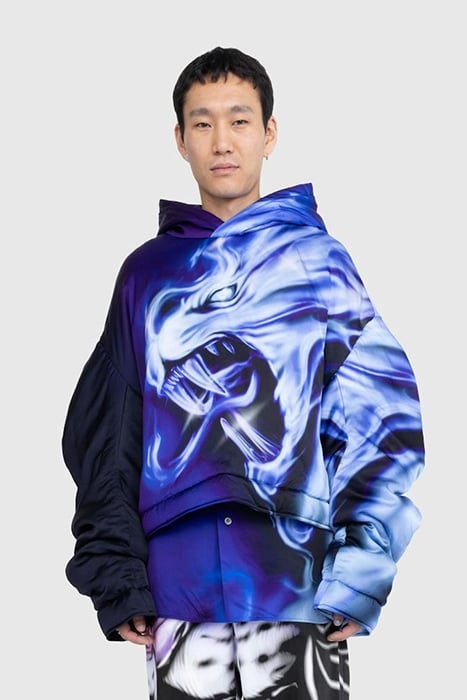 GERRIT JACOB – SATIN PADDED HOODIE LILAC 1