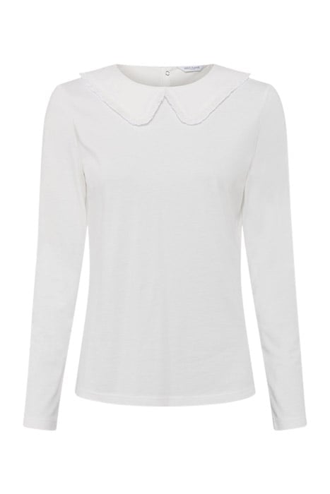 NOVELTY COLLAR LS RND NK TOP WHITE 3