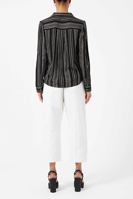 SHIMMER SHIRTING LS BLOUSE BLACK 3