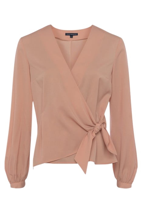 CREPE LIGHT LS WRAP OVER TOP BROWN 2