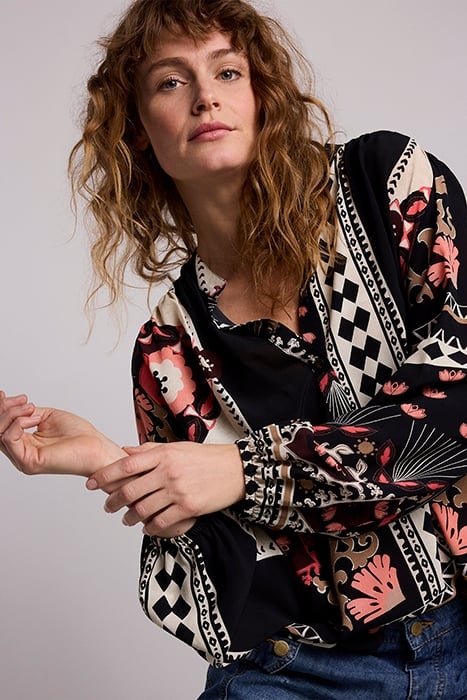 TOP SCARF PRINT BLACK 5