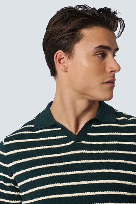 PULLOVER SHORT SLEEVE POLO 2 COLOURED STRIPE WITH LINEN NIGH 6