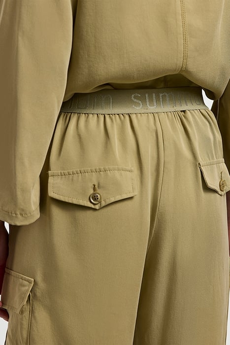 TROUSERS CARGO TENCEL GREEN LENTIL 4