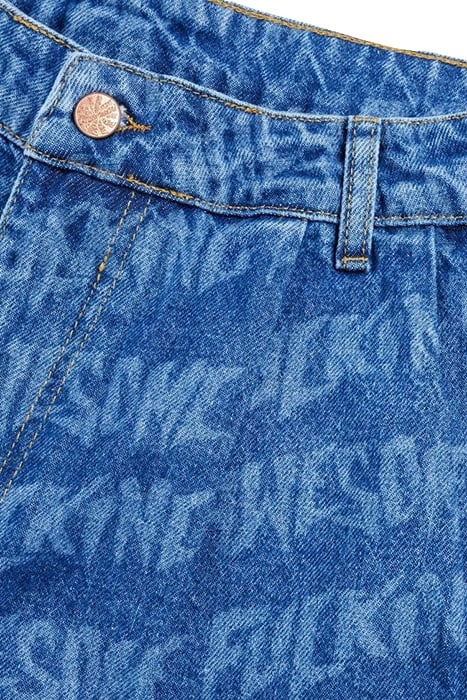 FUCKING AWESOME – BAGGY PLEATED DENIM LASER STAMP SHORTS BLU 5