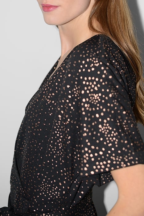 SPECKLE FOIL SS WRAP JMPSUIT BLACK 4