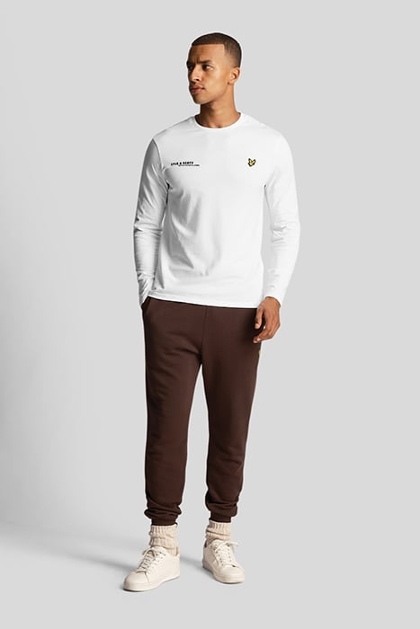 CO-ORDINATE PRINT PLAIN LONG SLEEVE T-SHIRT WHITE 2