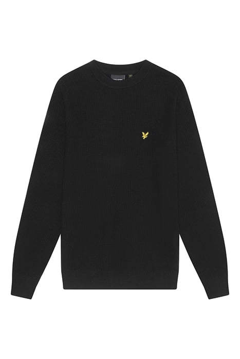 GRID KNIT CREW NECK JUMPER JET BLACK 4