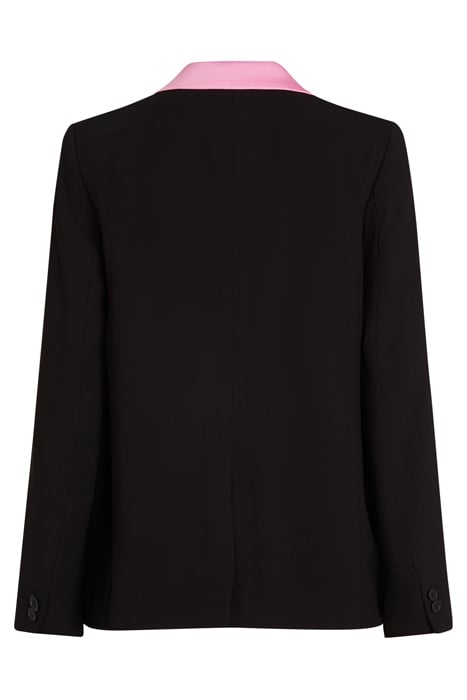 SATEEN PINK COLLAR BLAZER BLACK 2
