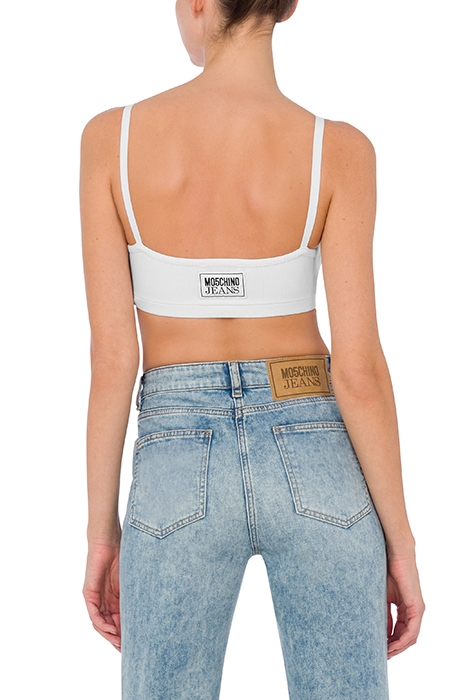 LOGO PATCH COTTON CROP TOP WHITE 2