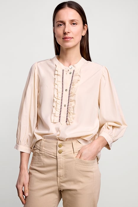 TOP RUFFLES LYOCELL COTTON IVORY 1
