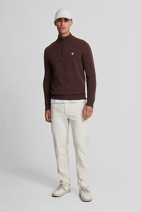 LAMBSWOOL QUARTER ZIP JUMPER RUBBER RED 3