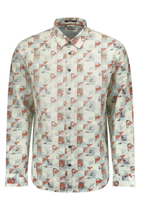 SHIRT ALLOVER PRINTED WITH LINEN CREAM 1