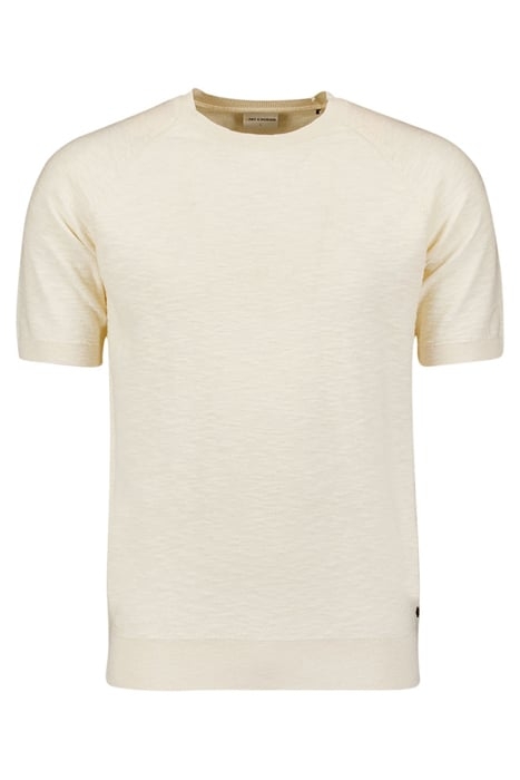 PULLOVER SHORT SLEEVE CREWNECK SOLID SLUB CREAM 1