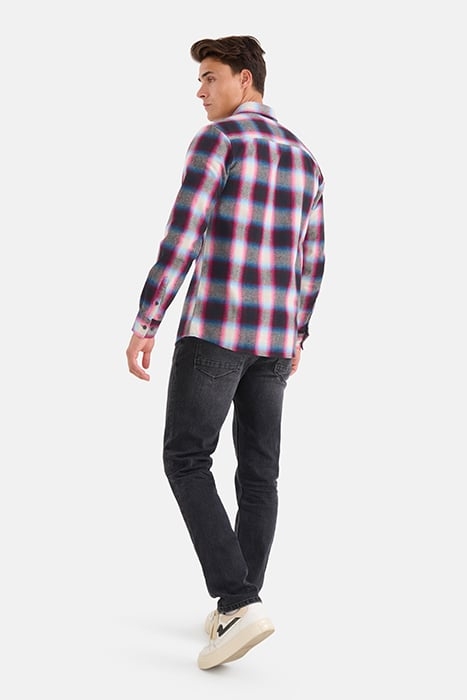 MA-SBFLUOR CHECK SHIRT DARKPURPLE 3