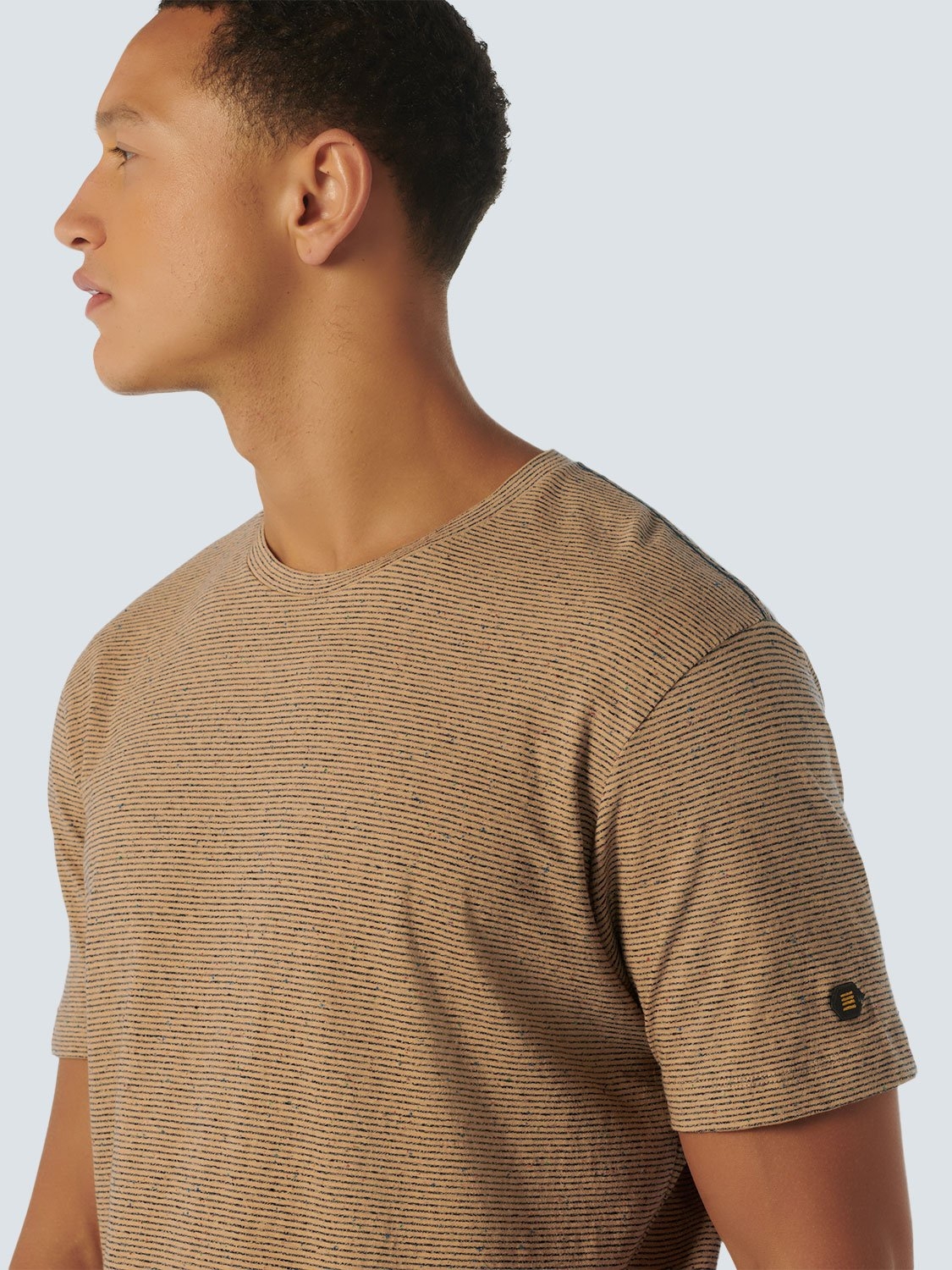 T-SHIRT CREWNECK MELANGE WITH STRIPES DESERT 6