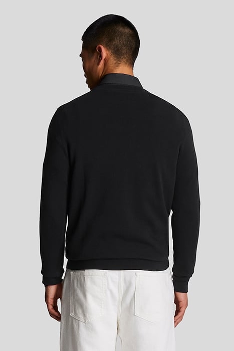 COTTON CREW NECK JUMPER JET BLACK 2