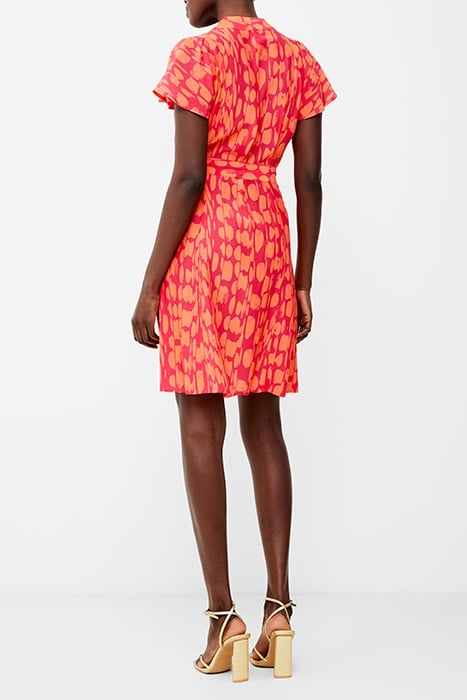 ISLANNA CREPE SS V NK DRESS CORAL/AZALEA 3