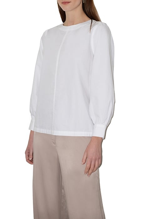 CRISP COTTON LS RND NK TOP WHITE 1