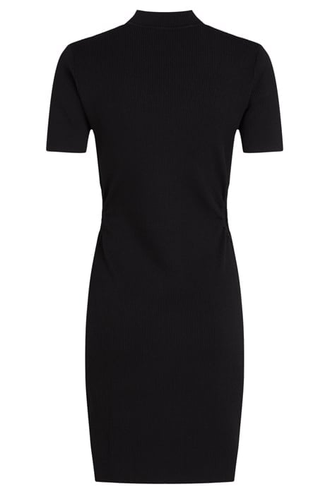 RIBBED KNIT CUT OUT DRESS BLACK 2
