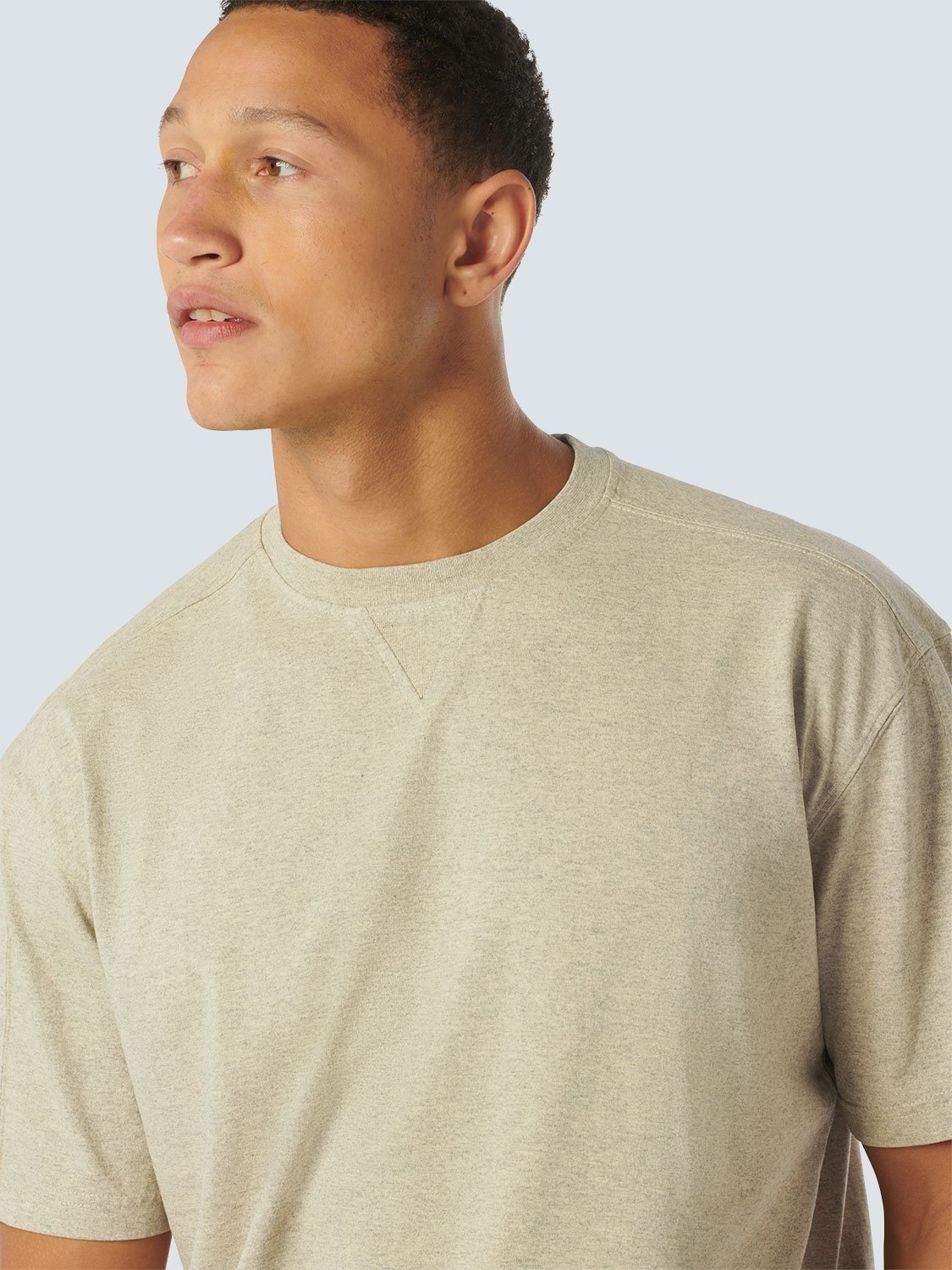 T-SHIRT CREWNECK MELANGE CREAM 6