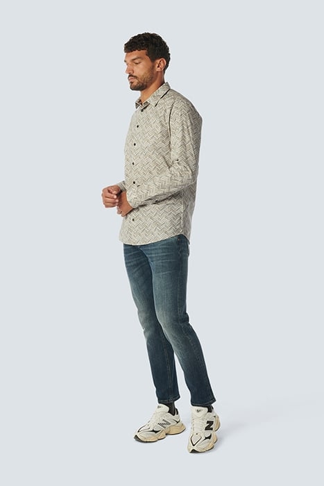 SHIRT STRETCH ALLOVER PRINTED CREAM 5