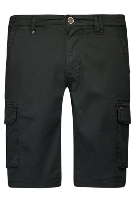 SHORT CARGO GARMENT DYED + STONE WASHED STRETCH MOTORBLACK 4