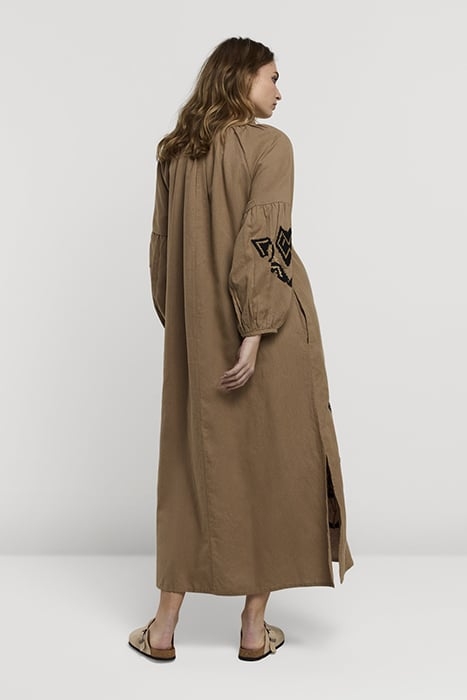DRESS LINNEN HEAVY EMBROIDERY FUNGHI 2
