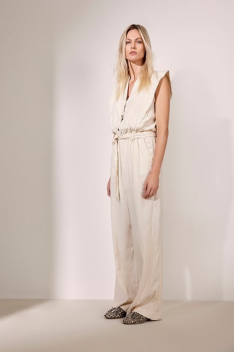 JUMPSUIT COTTON LINEN STRETCH IVORY 1