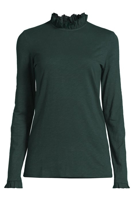 ORGANIC SLUB FRILL LONGSLEEVE MIDNIGHT JADE 3