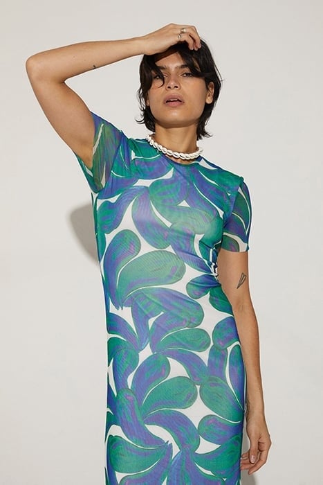 EYVA MESH DRESS GREEN 4