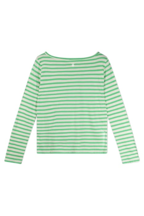 LONGSLEEVE TEE STRIPES ECRU/APPLE GREEN 4