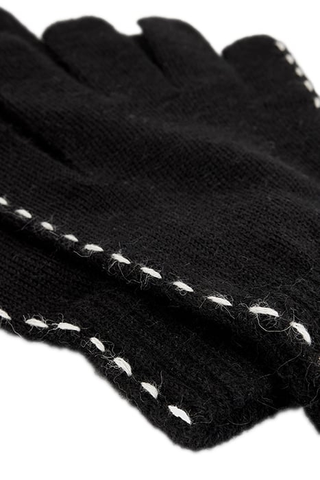 NOVAIS CONTRAST STITCH GLOVES WITH BRAND BLACK 2