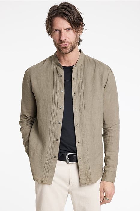 BRETT BAND COLLAR SHIRT HAZE 1