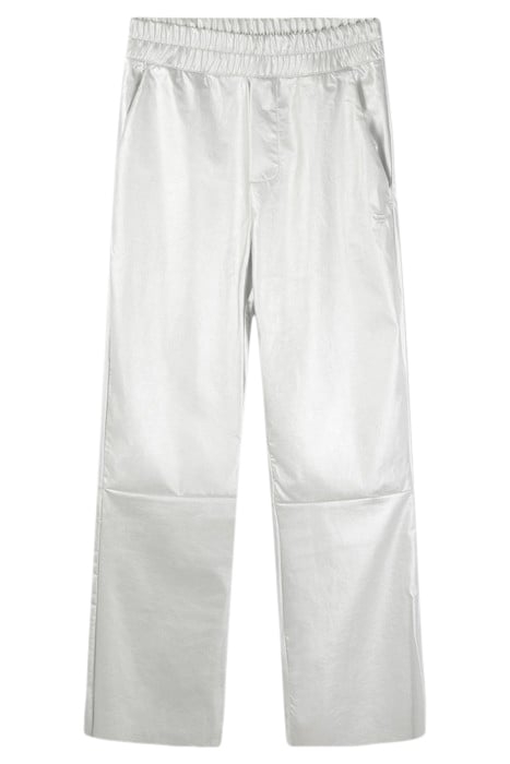 FLARED PANTS LEATHERLOOK SILVER 3