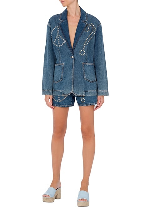 GIACCA IN DENIM STUDDED SYMBOLS BLUE 1