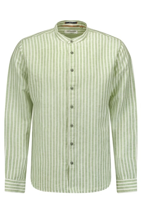SHIRT GRANDDAD STRIPE WITH LINEN GREEN 4