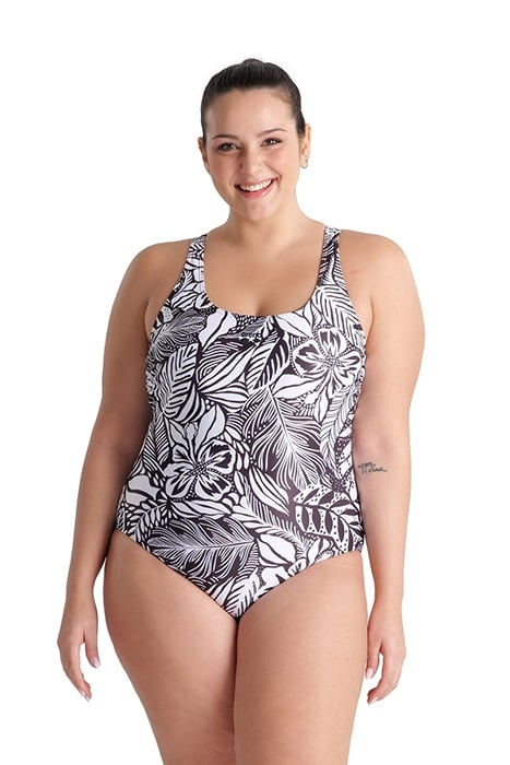 WOMEN'S SWIMSUIT SWIM PRO BACK ALLOVER P BLACK MULTI 1