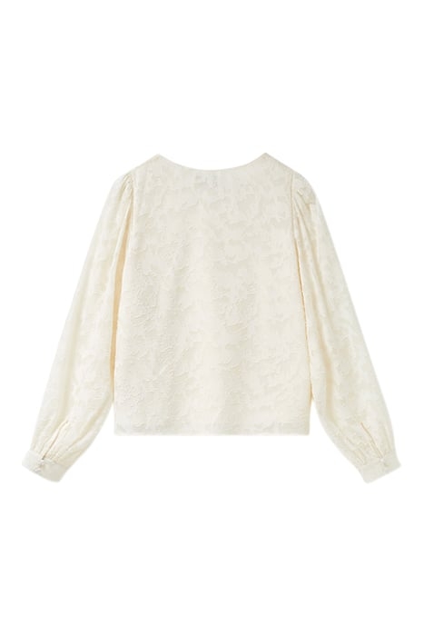BLOUSE WITH LATTICE DETAIL IVORY 2
