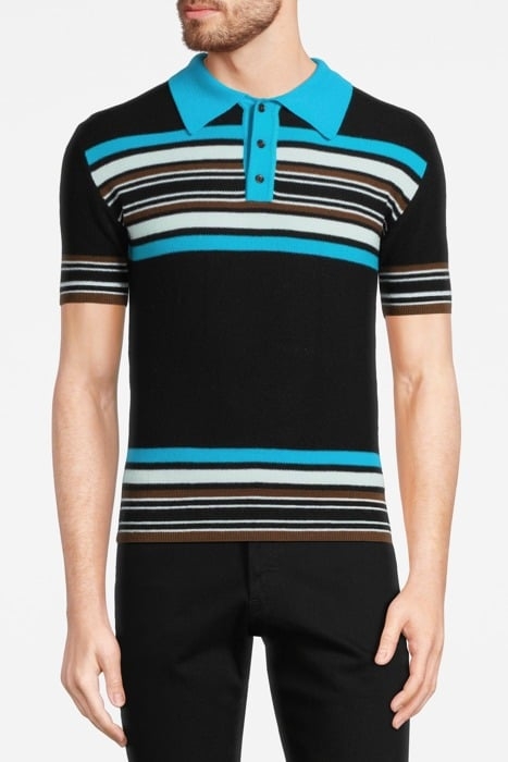 WALES BONNER – TROPIQUES POLO BLACK/GREEN/YELLOW 1