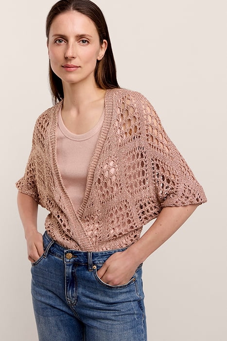 QUINTY: CARDIGAN VISCOSE LUREX KNIT CAVA 1