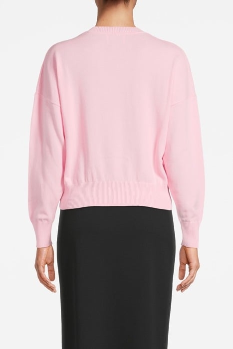 JACQUARD LOGO COTTON SWEATER PINK 2