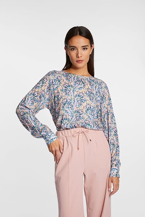 PRINTED BLOUSE WITH ROUND NECK ROSE QUARTZ 1