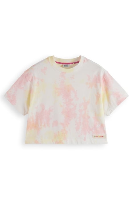 TIE DYE CROPPED LOOSE FIT T-SHIRT IN ORGANIC COTTON BLUSH PE 4
